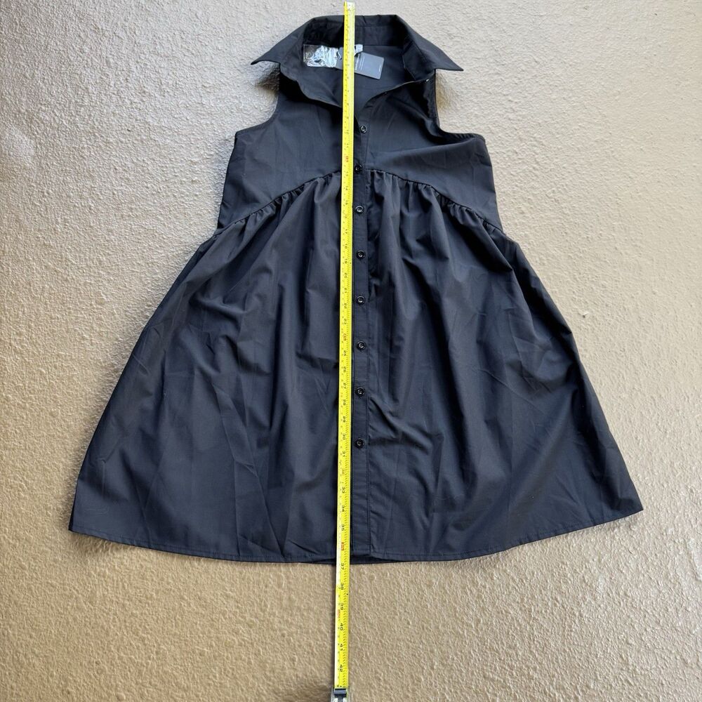 NWT Collared Shirt Dress Sz S Casual Loose Button Down Mini V Neck Tunic Pockets - Picture 13 of 16